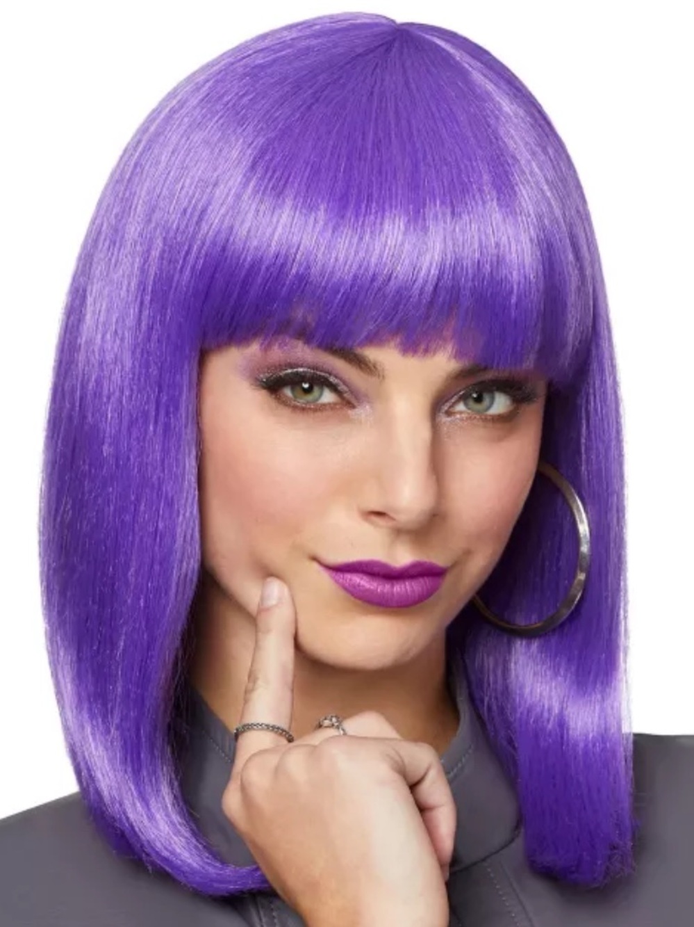 💜Purple Pageboy Costume Wig
